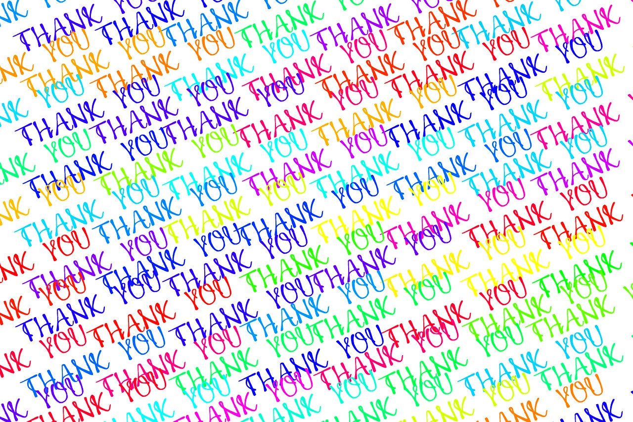 The picture describes a thank you card